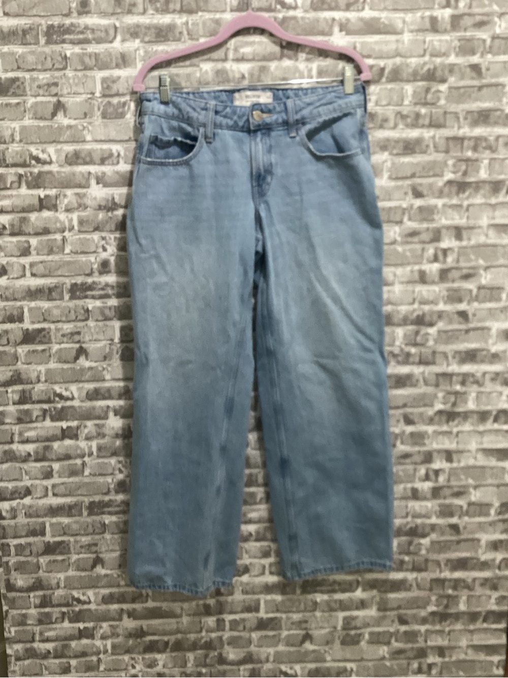 Hollister Low Rise Baggy Light Blue Wide Leg Jeans Womens 4R/w27,  Y2K